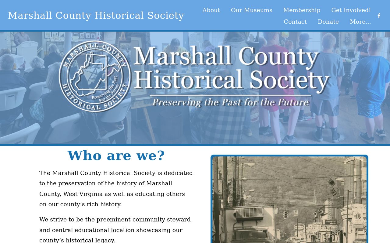 Marshall County Historical Society website and contact route