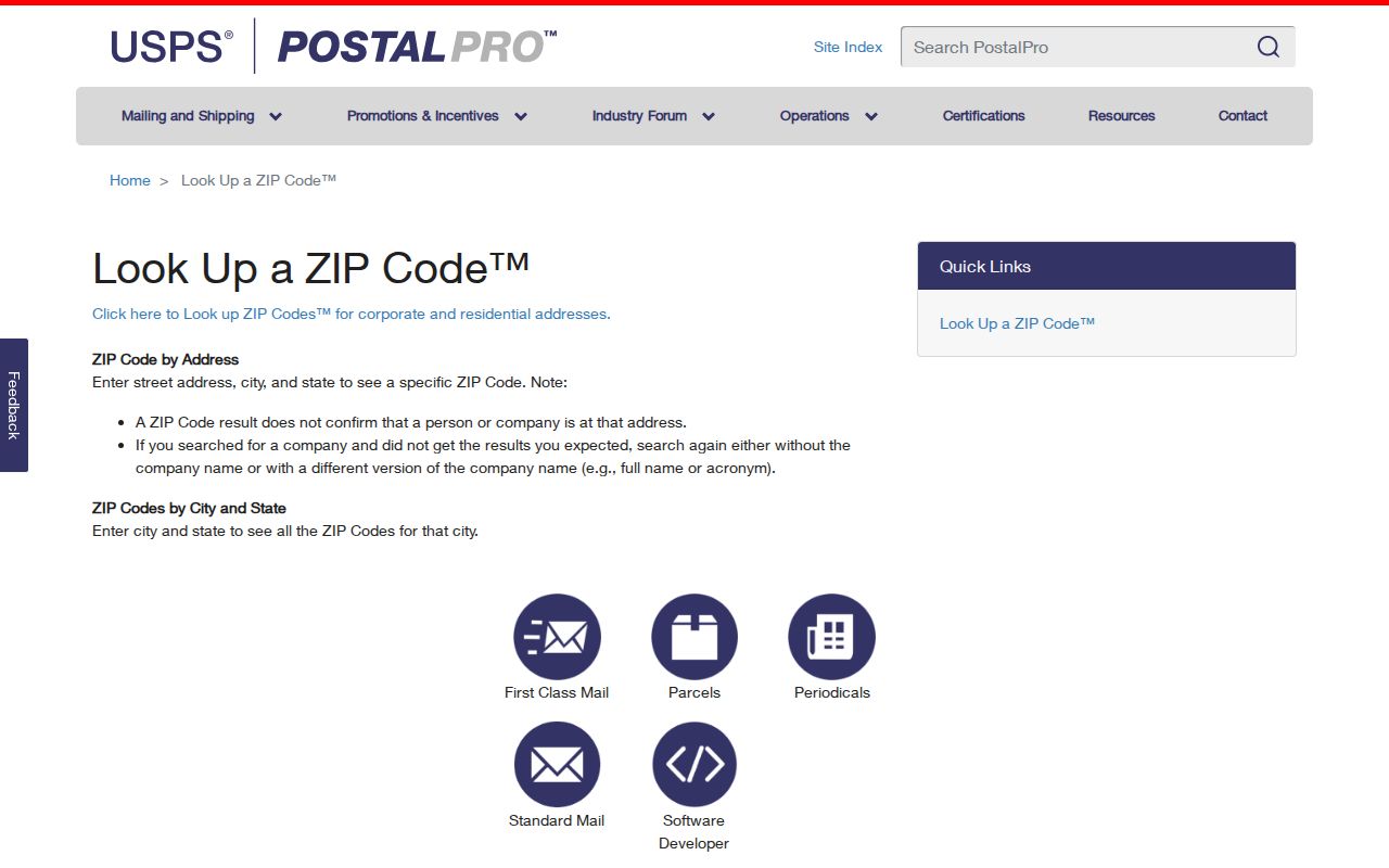 USPS ZIP Code Lookup used to verify a Moundsville delivery address