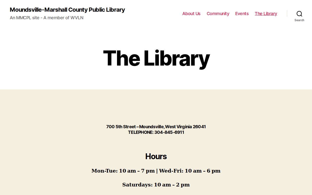 Moundsville-Marshall County Public Library research website
